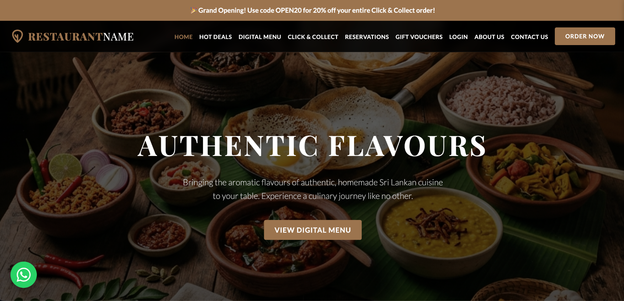 Restaurant Menu App website screenshot